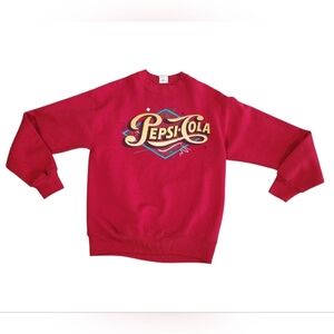 Vintage Pepsi Cola Sweatshirt Red 90s Graphic Crewneck Retro Logo Pullover SMALL